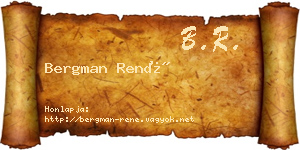 Bergman René névjegykártya